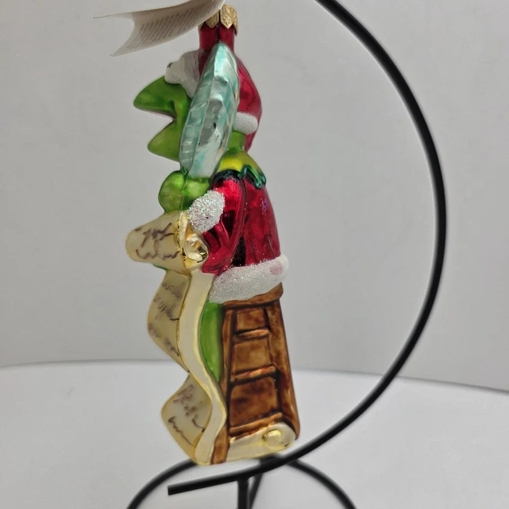 Christopher Radko Kermit Muppets Checking It Twice 1997 Glass Christmas Ornament
